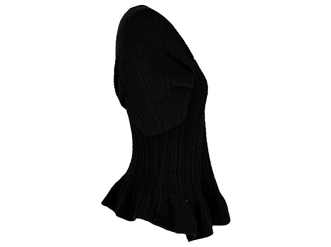 Oscar De La Renta Zopfstrickpullover aus schwarzem Kaschmir - Ansicht 2