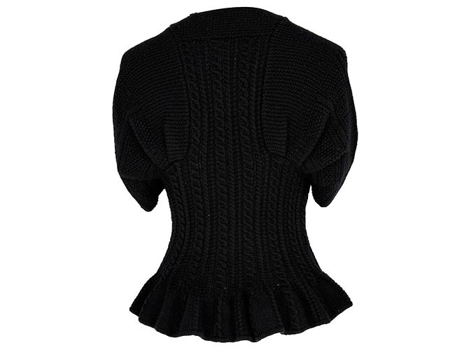 Oscar De La Renta Zopfstrickpullover aus schwarzem Kaschmir - Ansicht 3