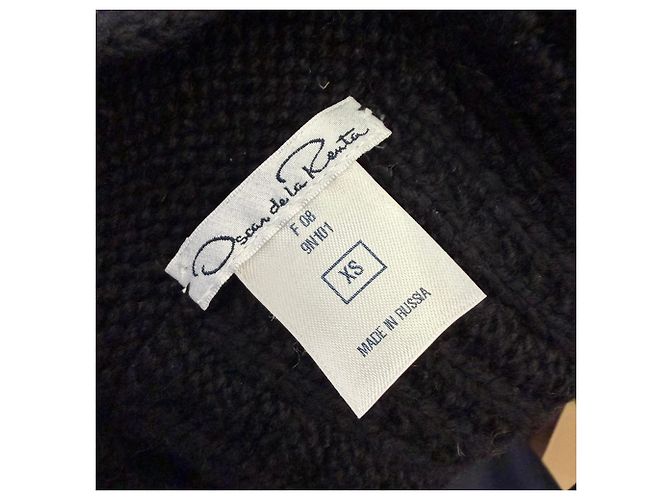 Oscar De La Renta Zopfstrickpullover aus schwarzem Kaschmir - Ansicht 4