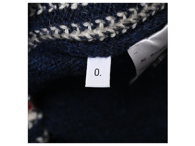 Sweatshirt à rayures Thom Browne en laine bleu marine - vue 6