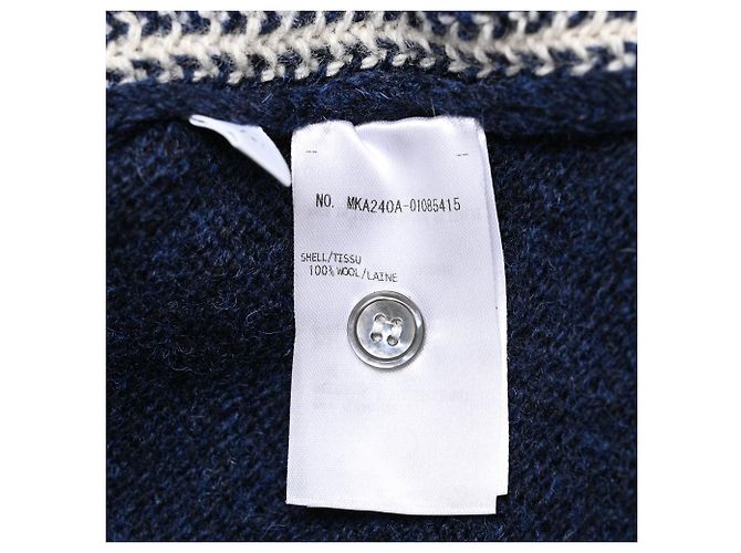 Sweatshirt à rayures Thom Browne en laine bleu marine - vue 8