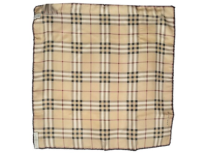 Foulard quadrato Burberry Nova Check in seta beige - vista 2