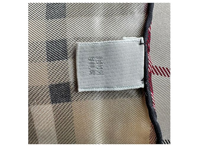 Foulard quadrato Burberry Nova Check in seta beige - vista 5