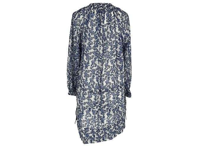 Mini abito Isabel Marant Etoile stampato prezzemolo in cotone blu - vista 3