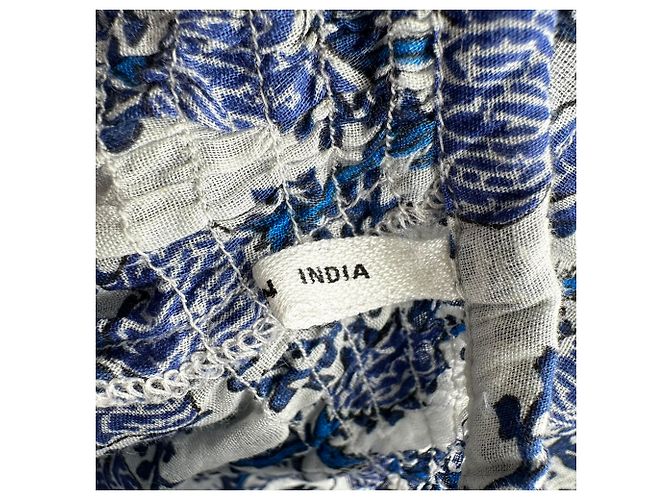 Mini abito Isabel Marant Etoile stampato prezzemolo in cotone blu - vista 5