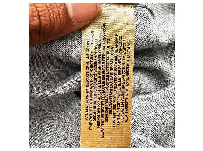Burberry Vintage Check Cardigan mit Ellenbogen-Patches aus grauer Merinowolle - Ansicht 10