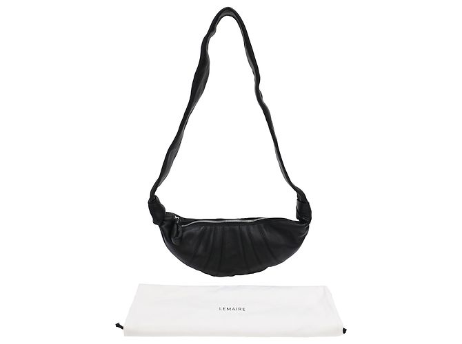 Borsa Croissant Piccola Lemaire in pelle nera Nero - vista 20