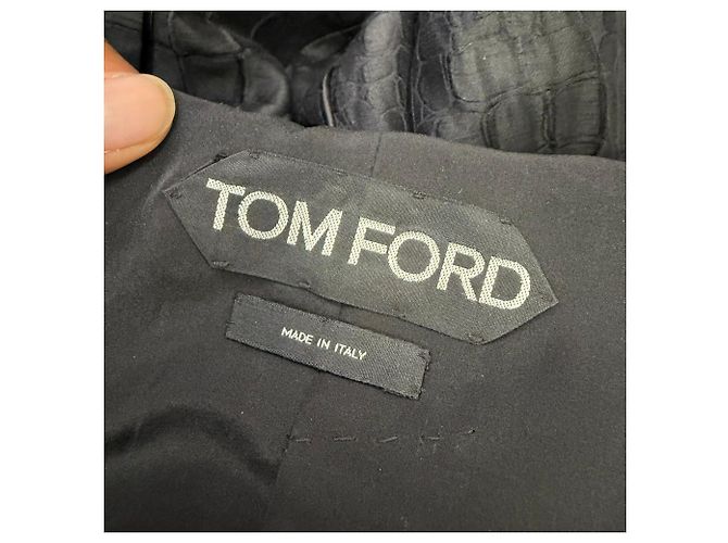 Veste de soirée Tom Ford en lin noir - vue 4