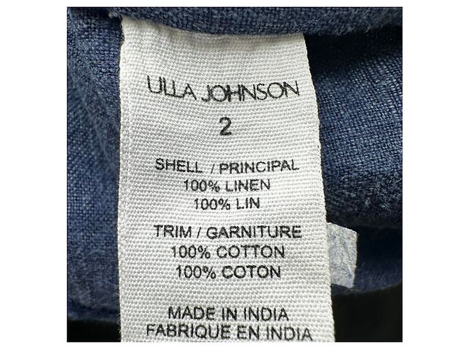 Top Halterneck Ulla Johnson in lino blu navy - vista 5