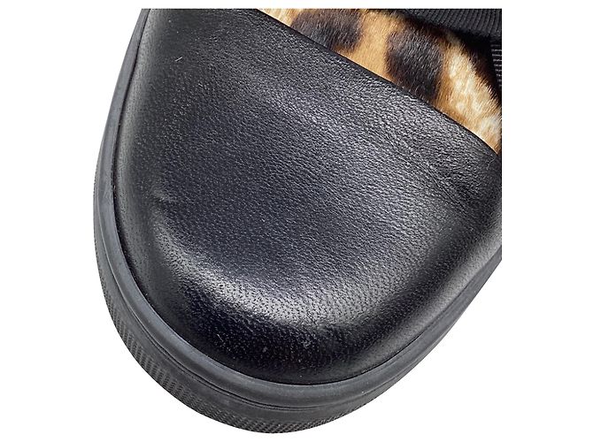 Sneaker basse Lanvin con stampa leopardata in pony hair marrone - vista 8