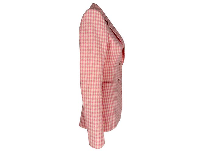 Altuzarra Gingham-Blazer aus rosa Baumwolle Braun Pink - Ansicht 2