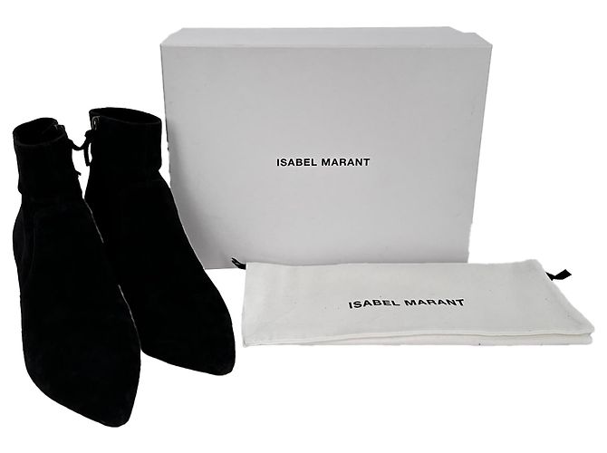 Stivaletti Isabel Marant Derst 60 in camoscio nero - vista 15