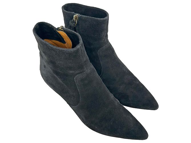 Stivaletti Isabel Marant Derst 60 in camoscio nero - vista 5