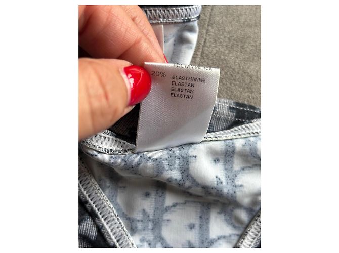 Christian Dior Oblique Monogramm Bikini-Set Weiß Dunkelblau - Ansicht 10