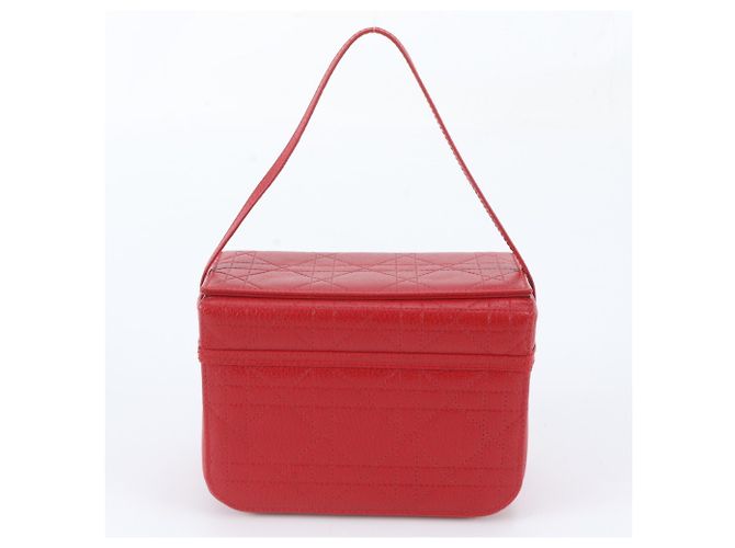 Borsa Vanity Christian Dior Cannage Rosso - vista 3