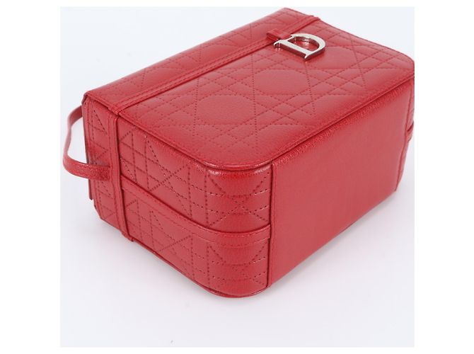 Borsa Vanity Christian Dior Cannage Rosso - vista 4