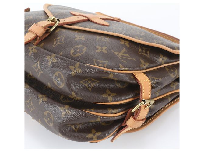 Borsa a tracolla Louis Vuitton Monogram Saumur 30 in pelle Marrone - vista 5