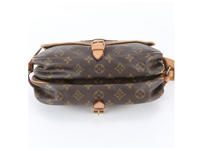 Borsa a tracolla Louis Vuitton Monogram Saumur 30 in pelle Marrone - vista 6