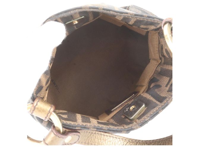 Borsa a mano Fendi Zucca 8BK044 in pelle e canvas Marrone - vista 7