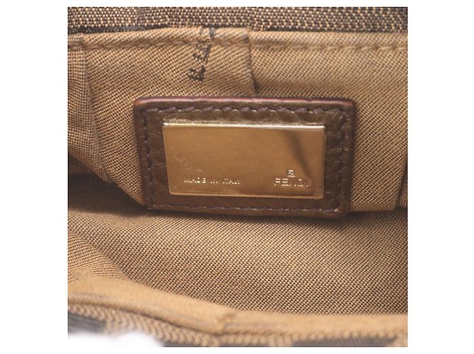 Borsa a mano Fendi Zucca 8BK044 in pelle e canvas Marrone - vista 8