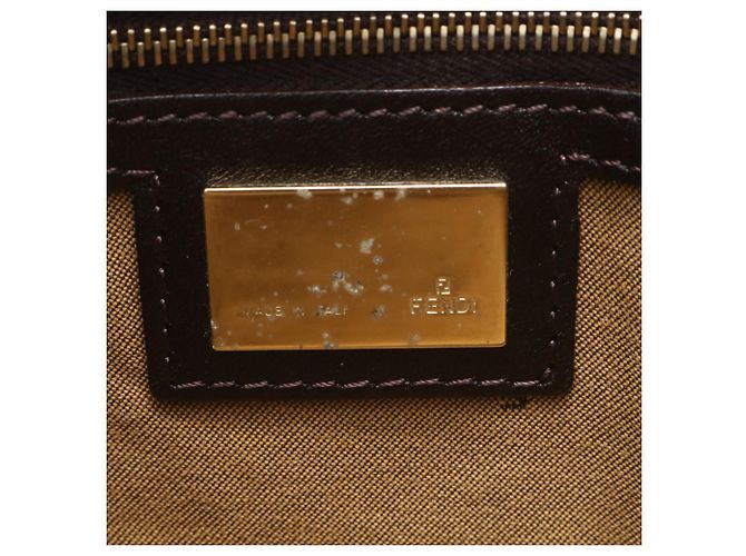Borsa a tracolla Fendi Zucca in pelle e canvas Marrone - vista 8