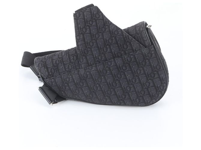 Borsa a tracolla Saddle Oblique Christian Dior Nero - vista 3
