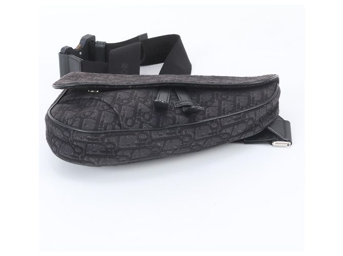Borsa a tracolla Saddle Oblique Christian Dior Nero - vista 7