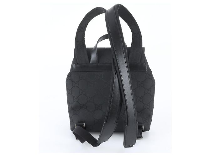 Zaino Gucci GG in nylon e pelle Nero - vista 3