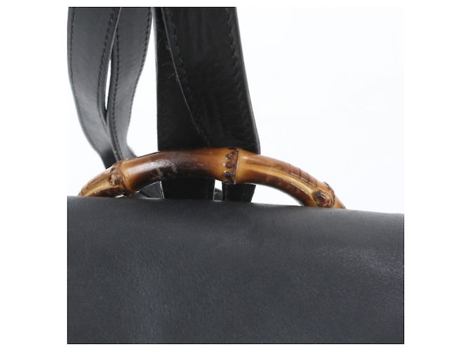 Zaino e Borsa a Tracolla Gucci Bamboo in Pelle Nera Nero - vista 2