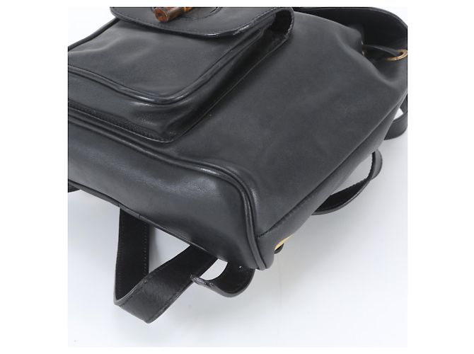 Zaino e Borsa a Tracolla Gucci Bamboo in Pelle Nera Nero - vista 6