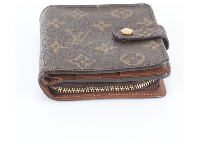 Portafoglio bi-fold compatto con zip Louis Vuitton Monogram Marrone - vista 5