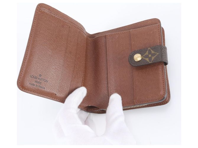 Portafoglio bi-fold compatto con zip Louis Vuitton Monogram Marrone - vista 6
