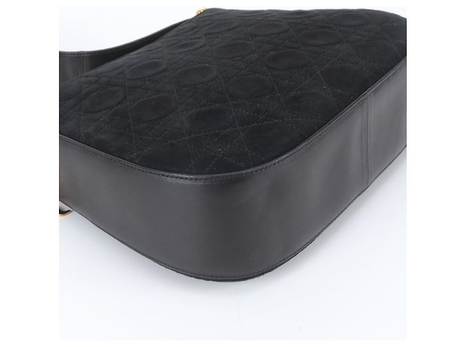 Borsa a tracolla Christian Dior in pelle Cannage Nero - vista 4