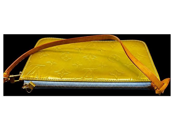 Louis Vuitton Monogram Vernis Pochette Gelb - Ansicht 3
