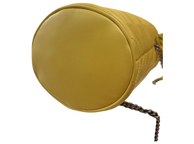 Gucci GG Marmont Chain Leather Mini Giallo - vista 5