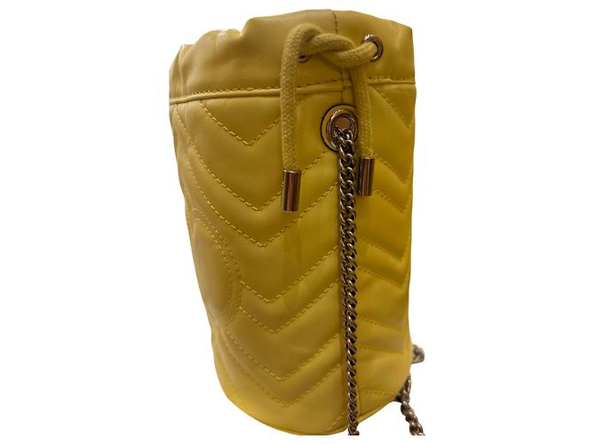 Gucci GG Marmont Chain Leather Mini Giallo - vista 7
