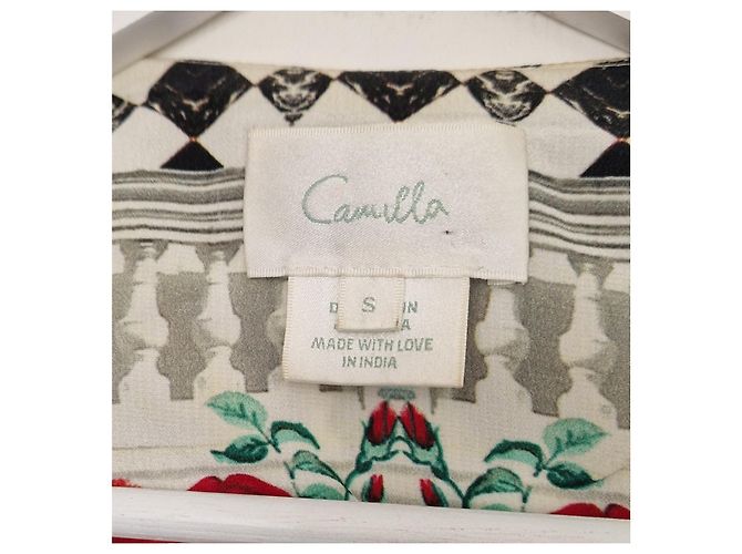 Camilla Masking Madness Printed Silk & Polyester Jacket Pink White Red Blue Multiple colors Green Yellow - view 6