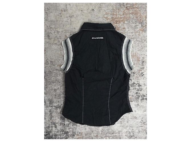 Jean Paul Gaultier Camicia senza maniche Nero Bianco - vista 5