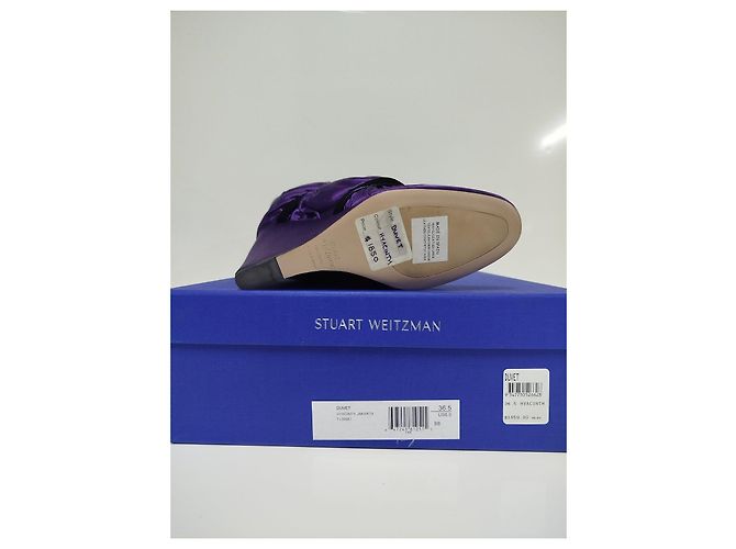 Stuart Weitzman Duvet Keilabsatzstiefel Lila Satin - Ansicht 3
