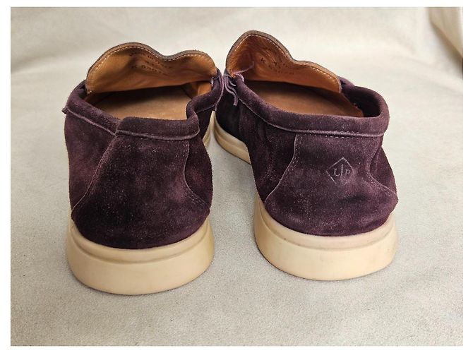 Loro Piana Summer Walk Mocassini Camoscio Viola Porpora - vista 10