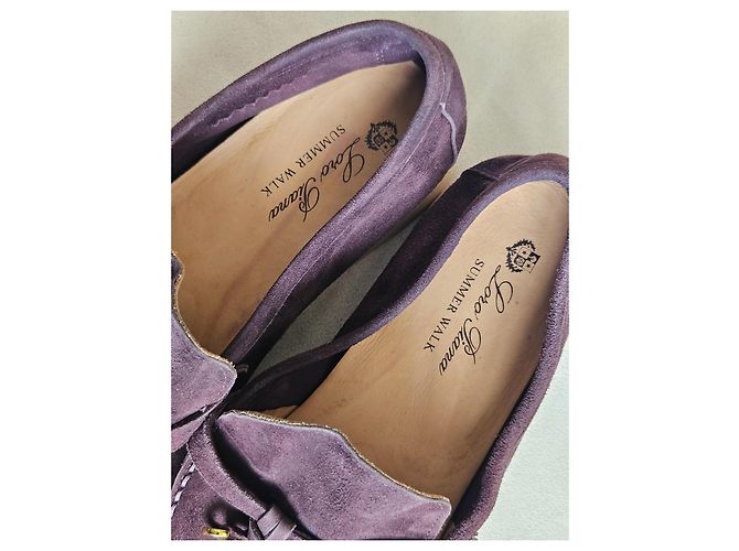 Loro Piana Summer Walk Mocassini Camoscio Viola Porpora - vista 15