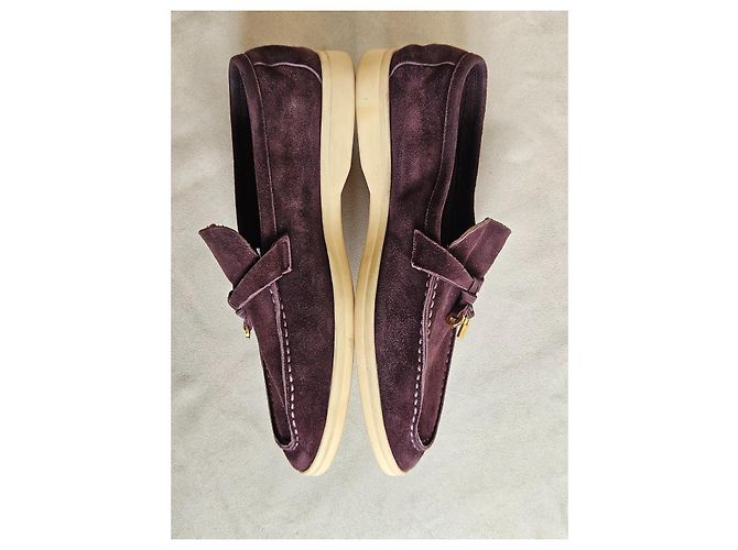 Loro Piana Summer Walk Mocassini Camoscio Viola Porpora - vista 6