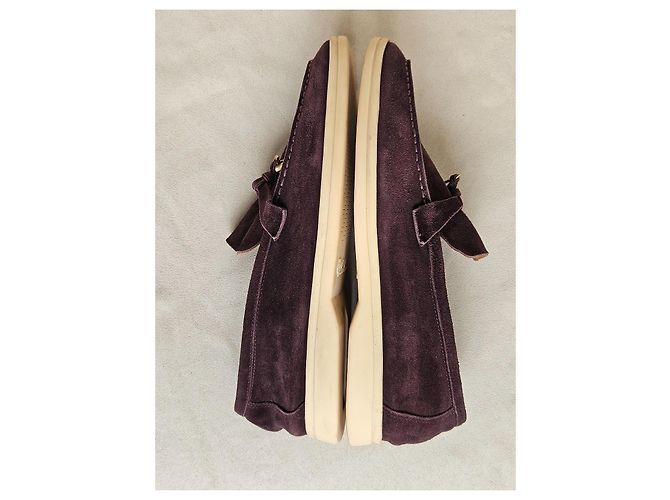 Loro Piana Summer Walk Mocassini Camoscio Viola Porpora - vista 7