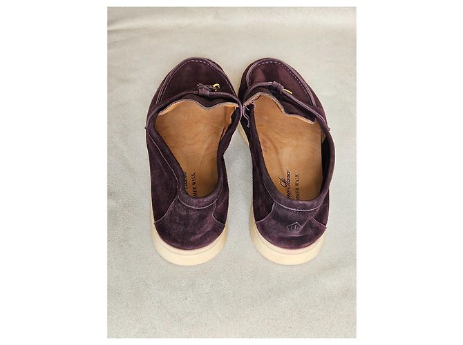 Loro Piana Summer Walk Mocassini Camoscio Viola Porpora - vista 8