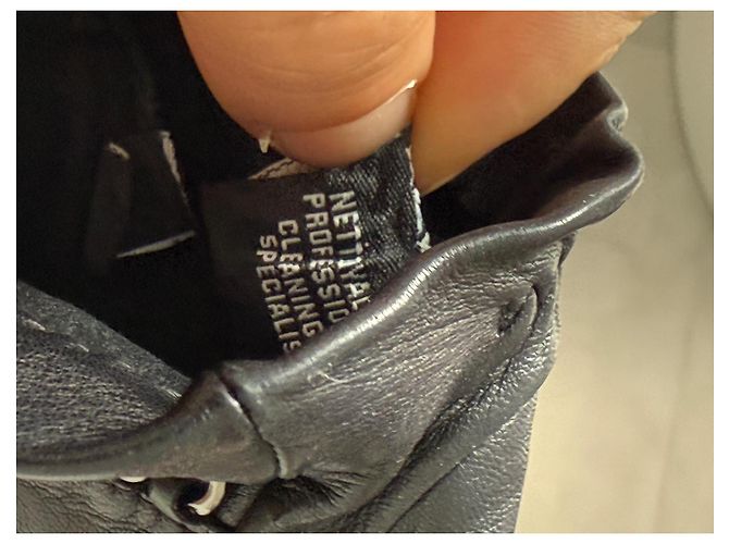 Chanel Guanti senza dita in pelle d'agnello nera Nero - vista 7