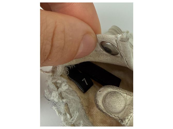 Luvas sem dedos Chanel em tweed e pérolas Branco - vista 8