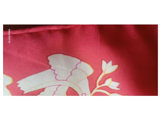 Hermès Ritote Seidentuch Pink Weiß Rot Gelb - Ansicht 5