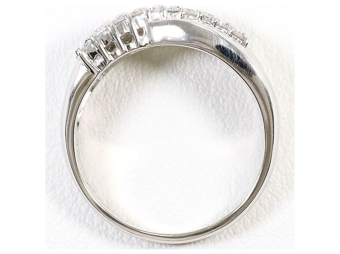Autre Marque Platinband-Ring PT850 mit Diamant - Ansicht 3