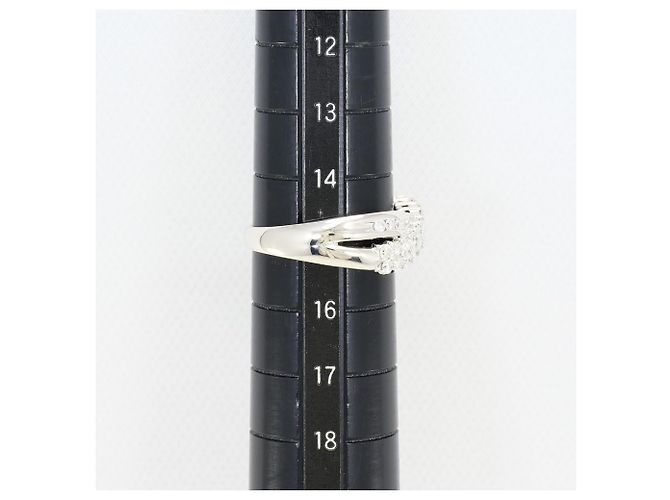 Autre Marque Platinband-Ring PT850 mit Diamant - Ansicht 8