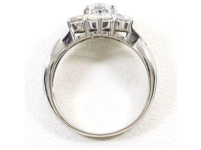 Autre Marque Bague Anneau en Platine avec Diamant - vue 3